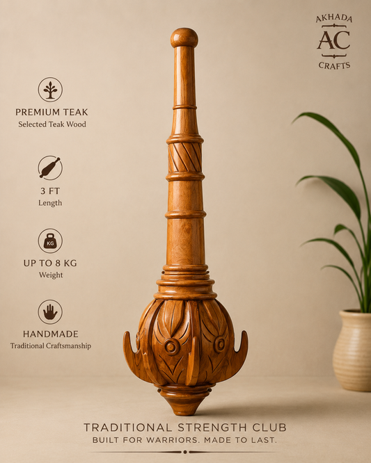 Select Indian Teak Gada / Mugdar – 3 FT – Up to 17.6 LB